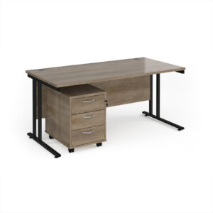 1M25 Straight Desk & Pedestal Set