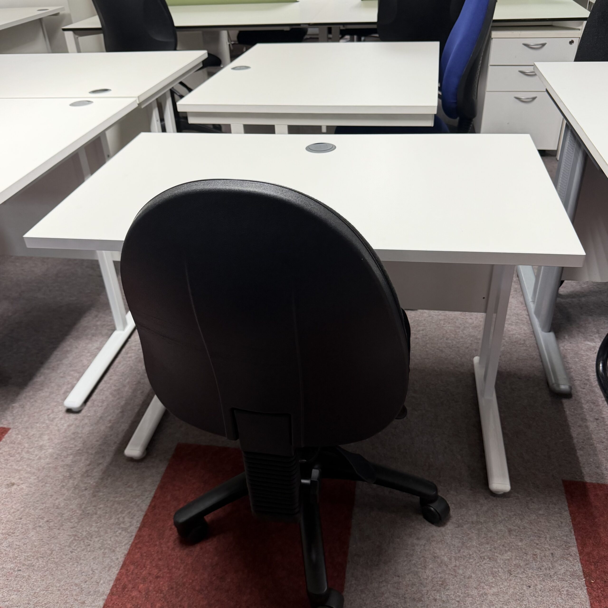 1000 Slimline Straight Desk - White - Image 2