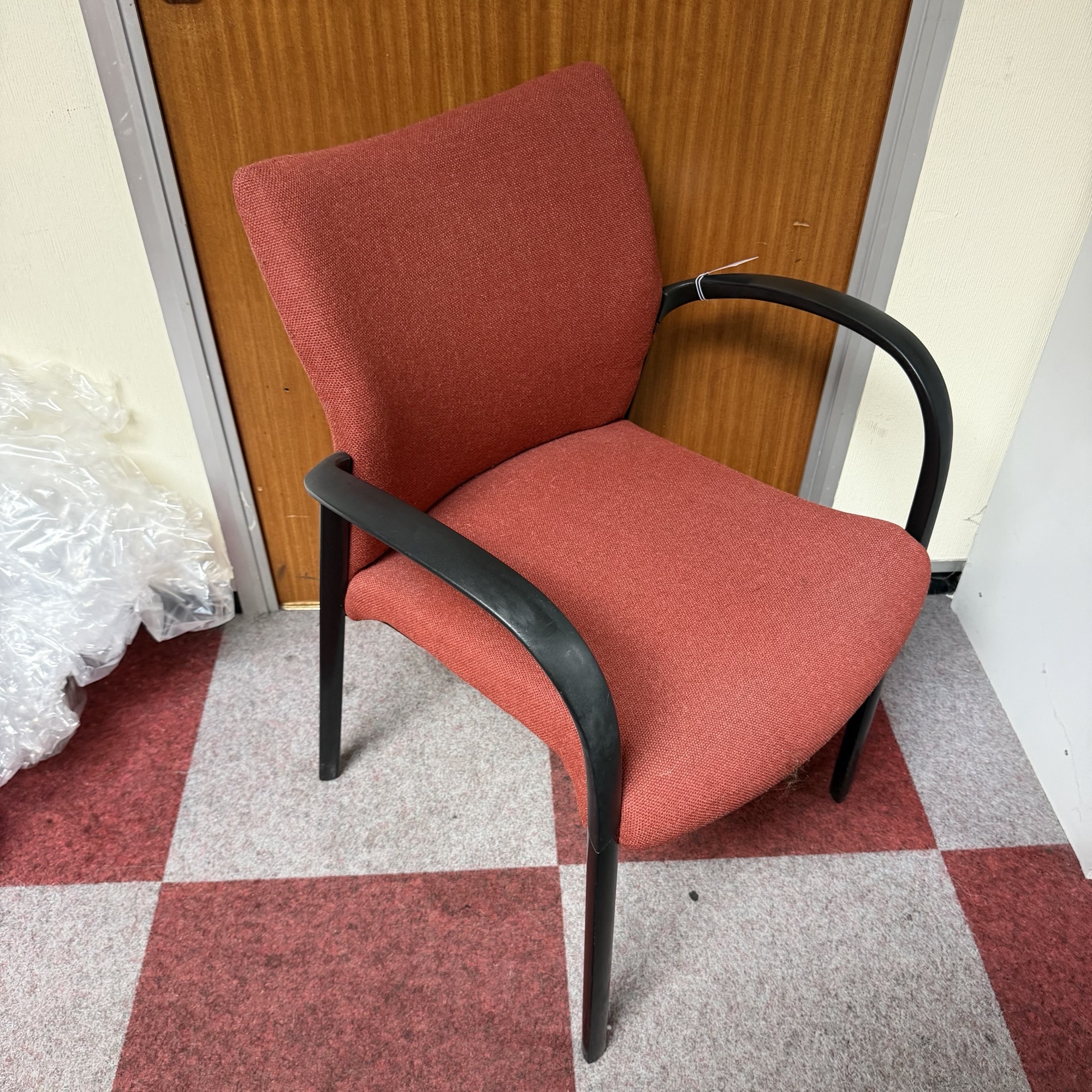 Stacking Reception/Visitor Chair - Burgundy - Image 2