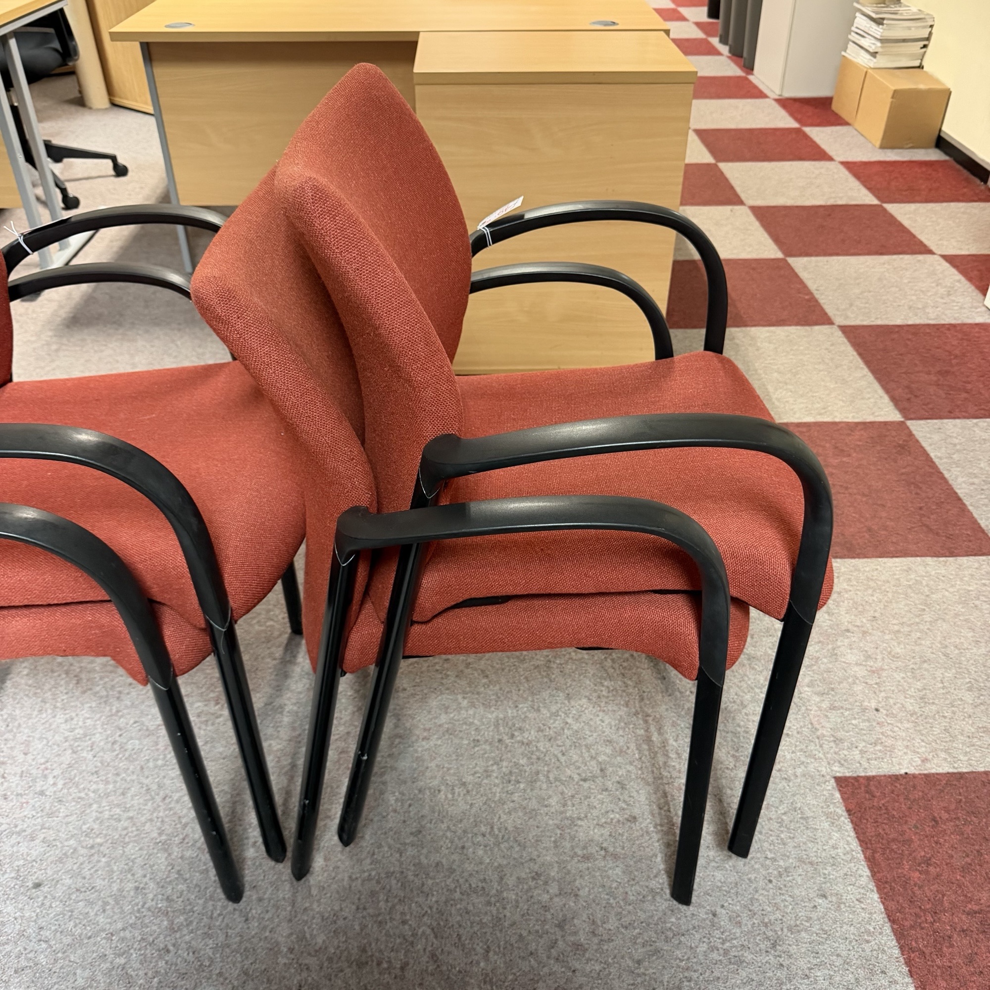 Stacking Reception/Visitor Chair - Burgundy - Image 3