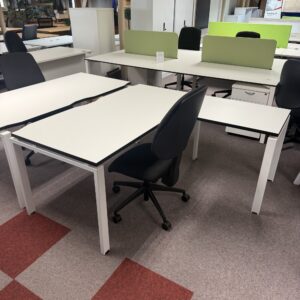 '1600 Adapt Single Bench Desk with Return - White *25+ IN STOCK*